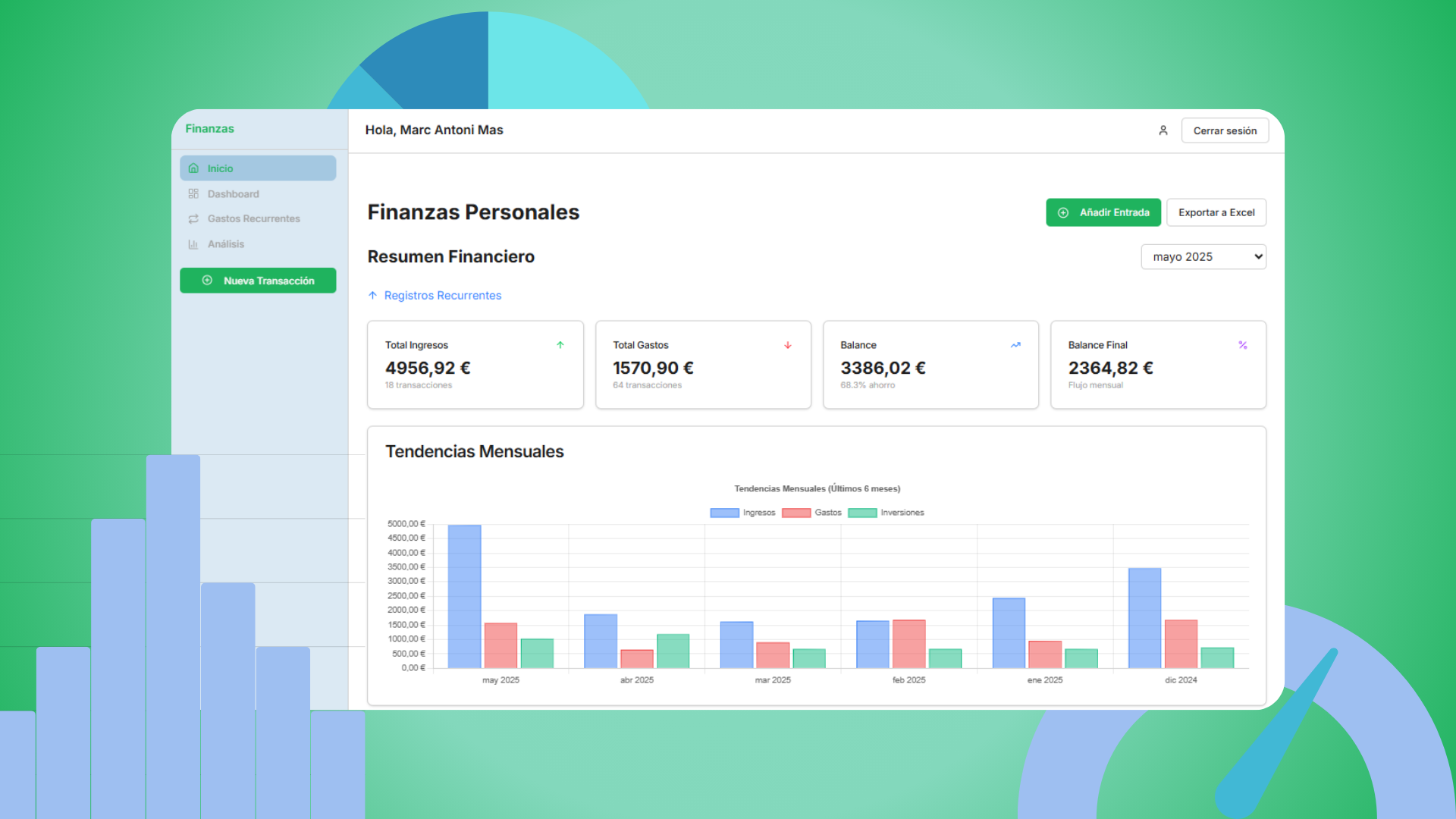 Screenshot of Personal Finance Tracker