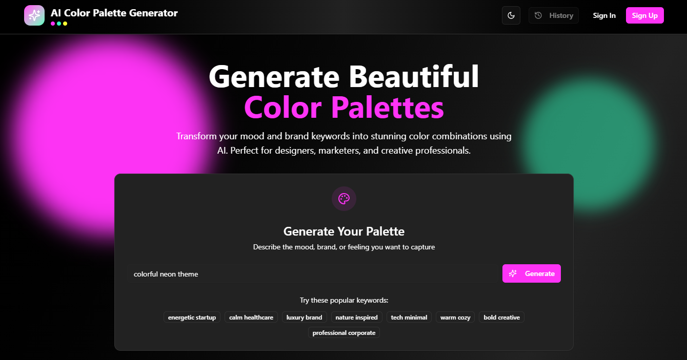 Screenshot of Live Palette AI